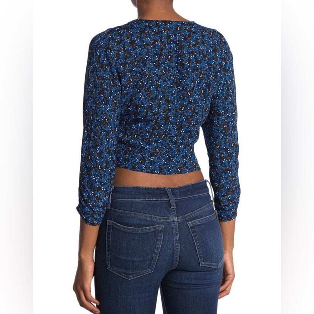 Parker Floral Crop Top Size XL Blue Multi - Picture 2 of 8